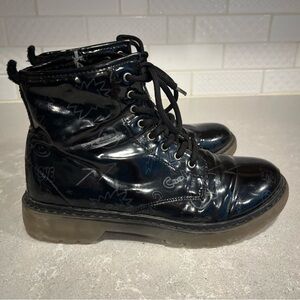 Zara Girls Zip Up Black High Tops Size 35